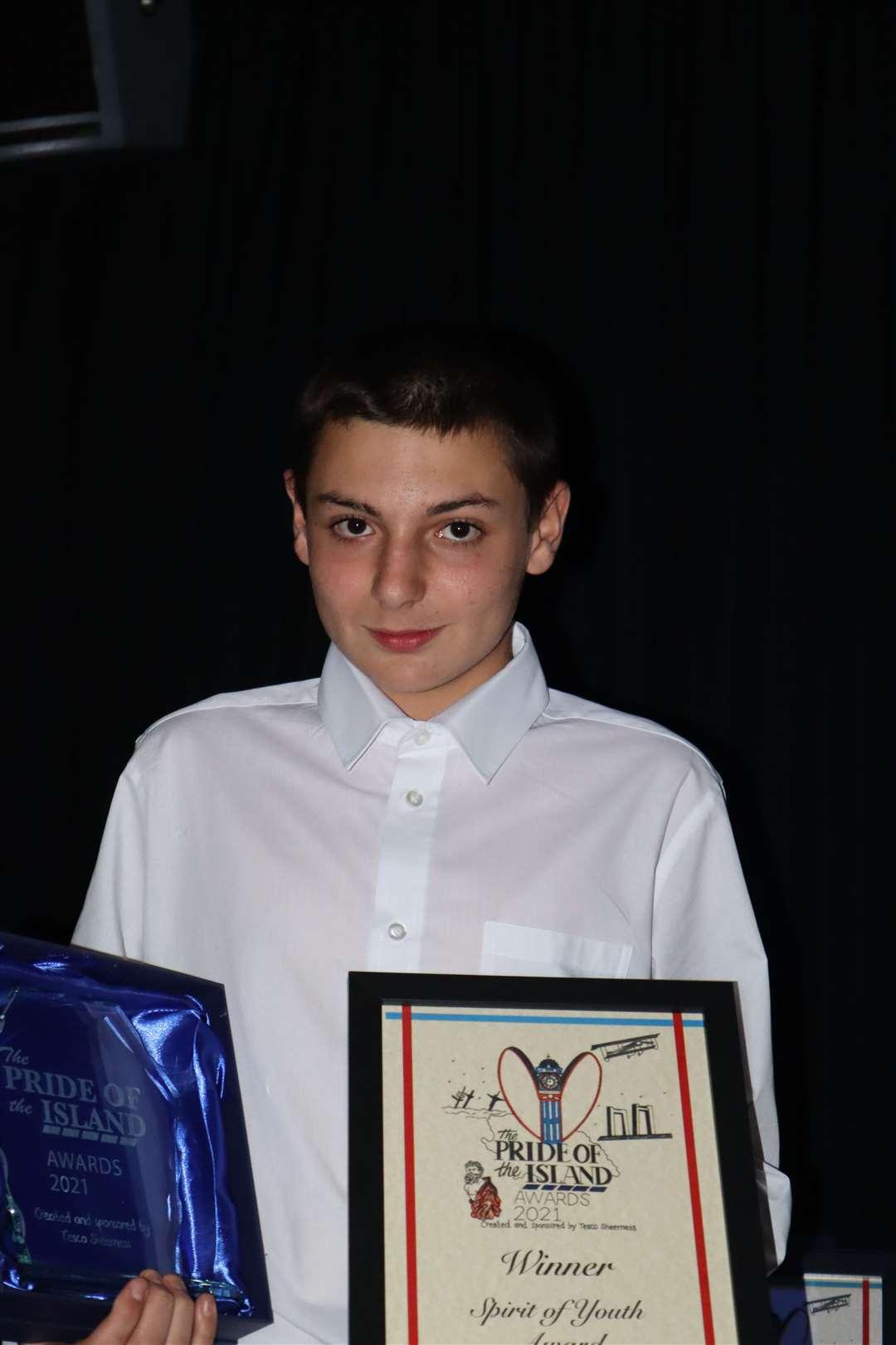 Newspaper boy Leo Jacob won the Spirit of Youth title in the Tesco Pride of the Island awards