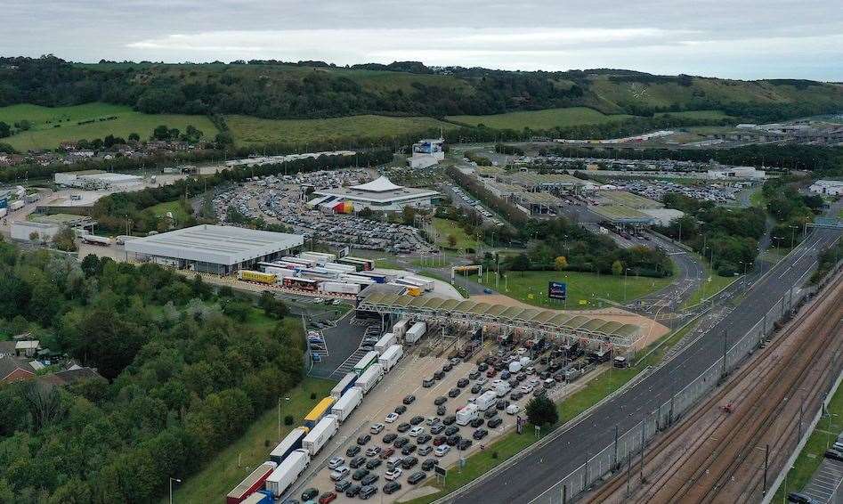 Passengers queue for Eurotunnel crossings at Folkestone. Picture: UKNIP