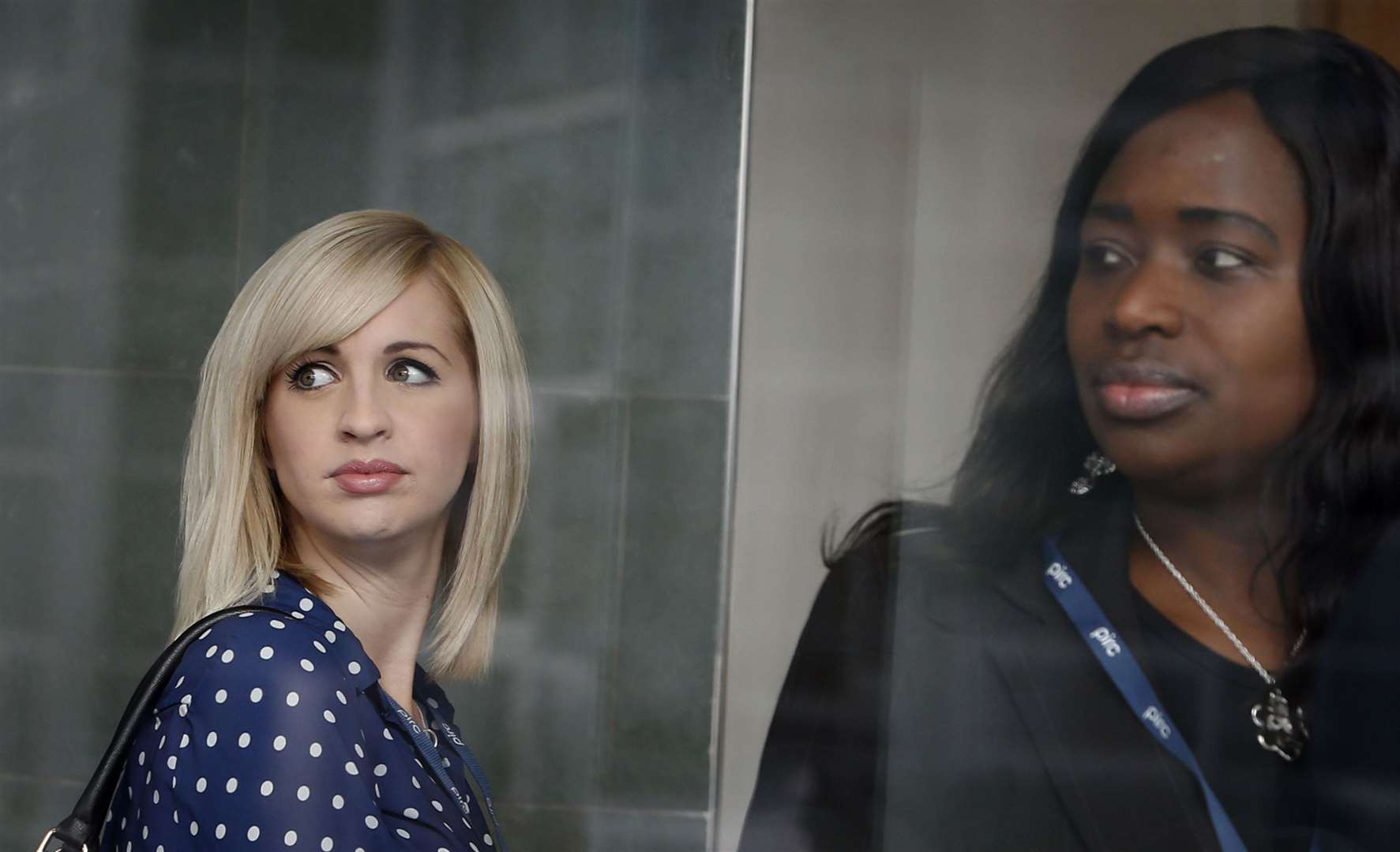 Collette Bell, left, the partner of Sheku Bayoh, and his sister Kadi Johnson (Danny Lawson/PA)