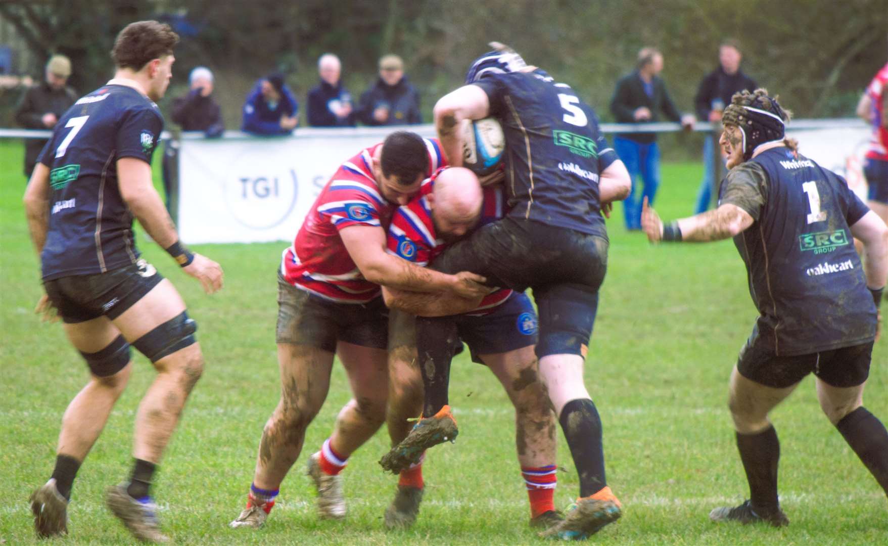 Luke Boon and Bobby Bratton halt a Colchester attack. Picture: Adam Hookway