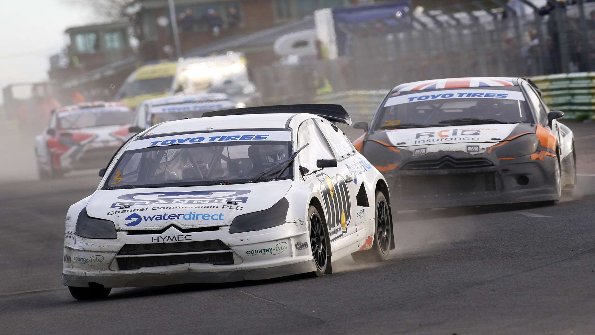 Pluckley's Nathan Heathcote in action at Croft. Picture: RallycrossBRX.com