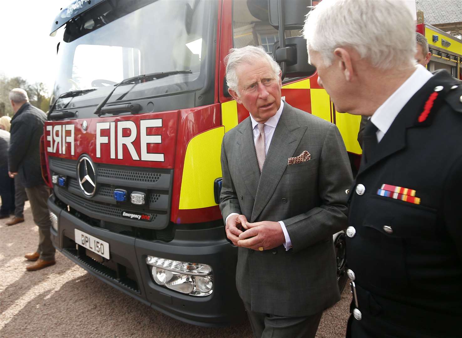 The Prince of Wales is shown a new fire engine at Dumfries House in East Ayrshire in Scotland in 2016 (Danny Lawson/PA)