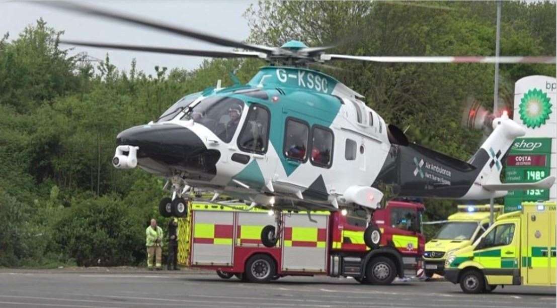 The air ambulance landed in Faversham. Stock picture