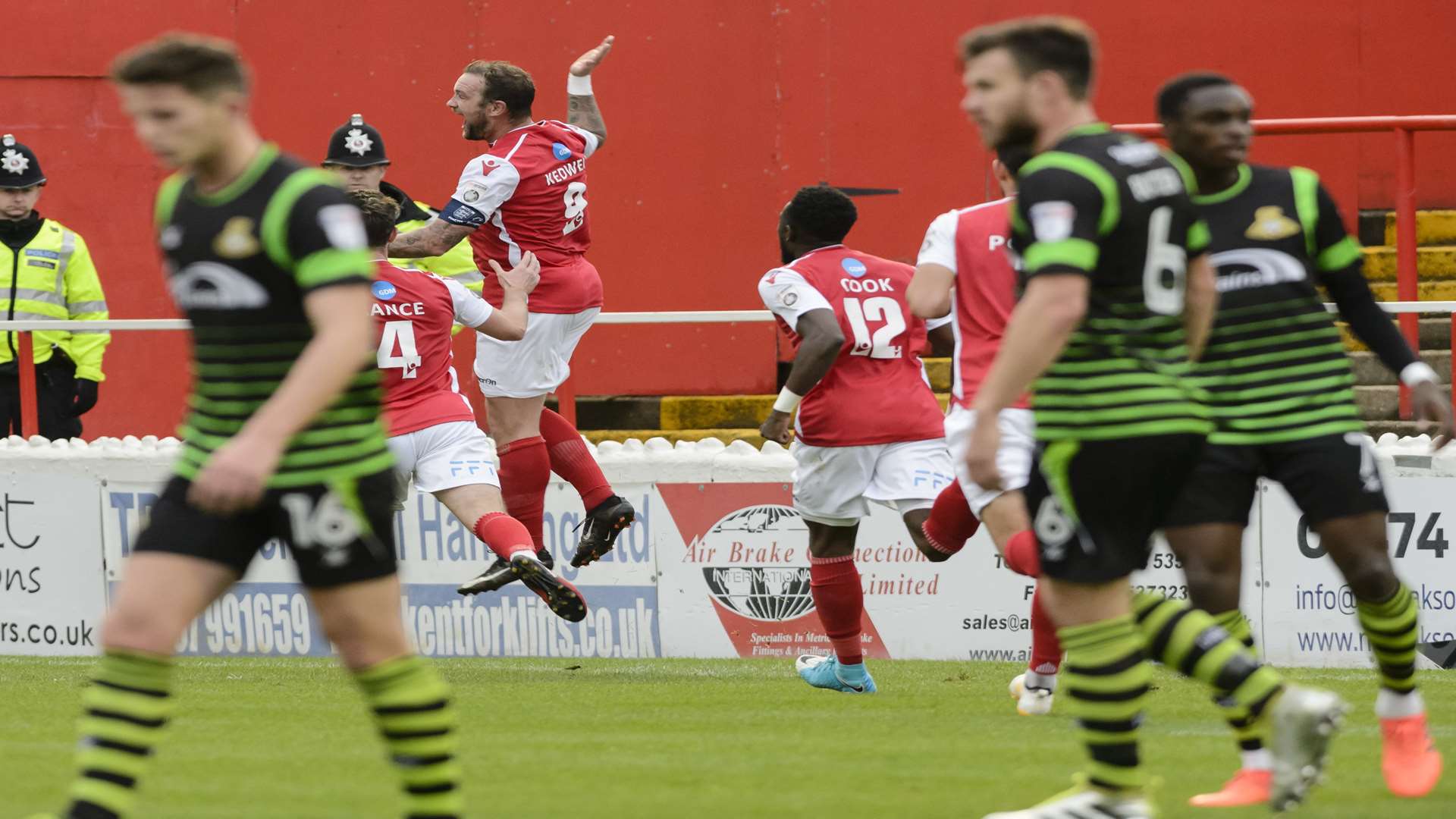 Danny Kedwell celebrates scoring the penalty Picture: Andy Payton