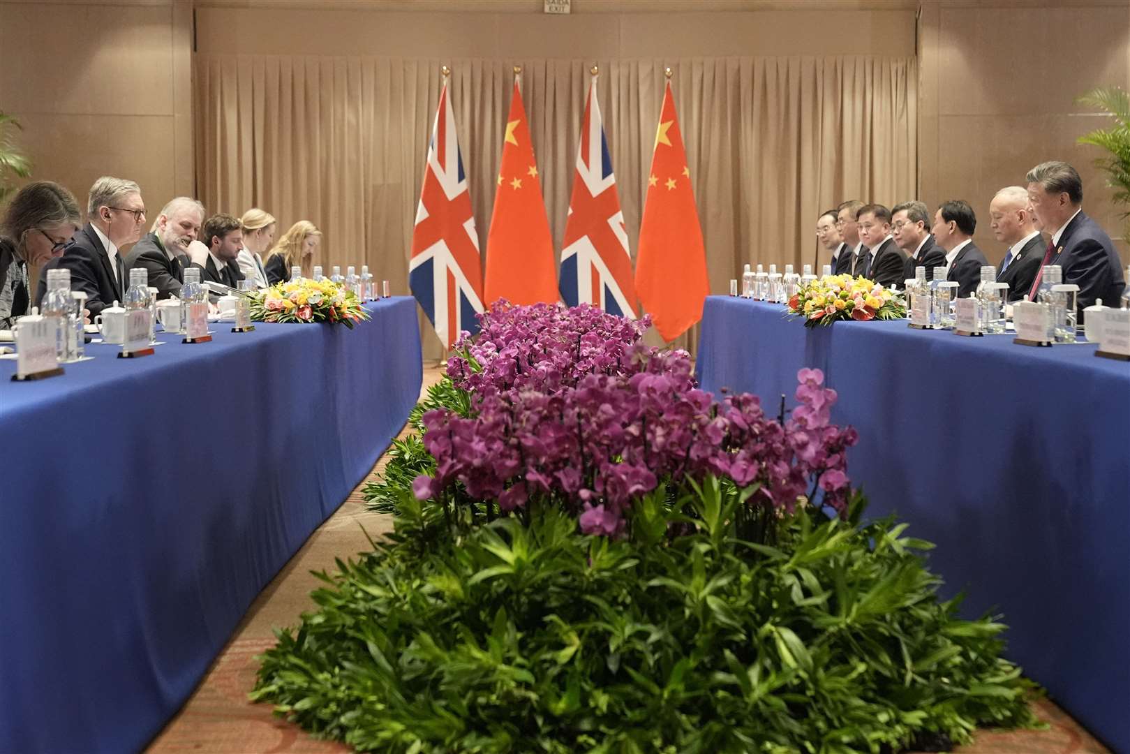 Prime Minister Sir Keir Starmer during a bilateral meeting with President Xi Jinping of China during the G20 summit in Brazil (Stefan Rousseau/PA)