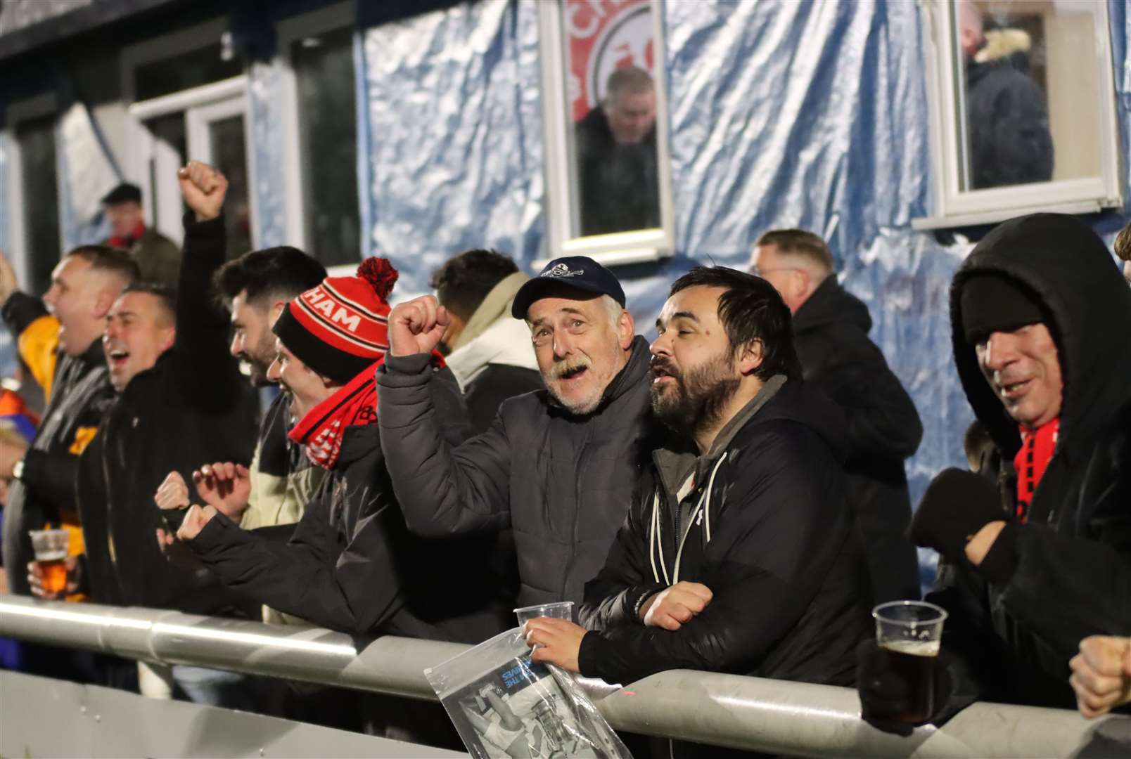 Chatham fans celebrate a recent win over Enfield Town Picture: Max English (@max_ePhotos)