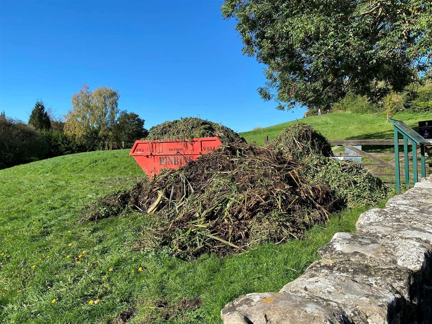 Three skips of watercress and weed were removed from Loose Stream. Picture: Loose Parish Council