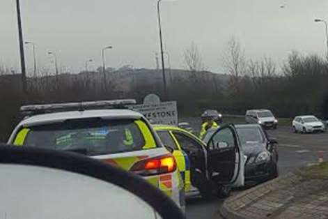 The police at the Castle Hill Interchange