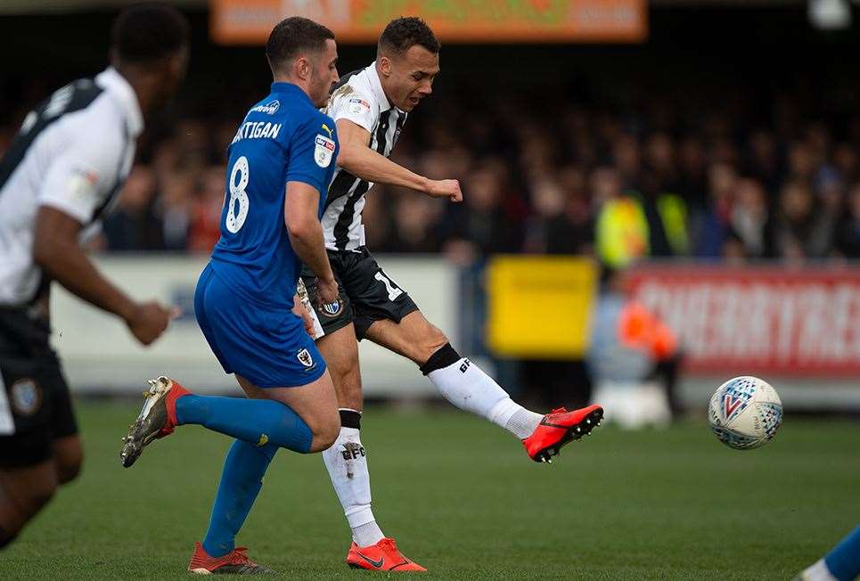 Graham Burke fires the Gills ahead Picture: Ady Kerry