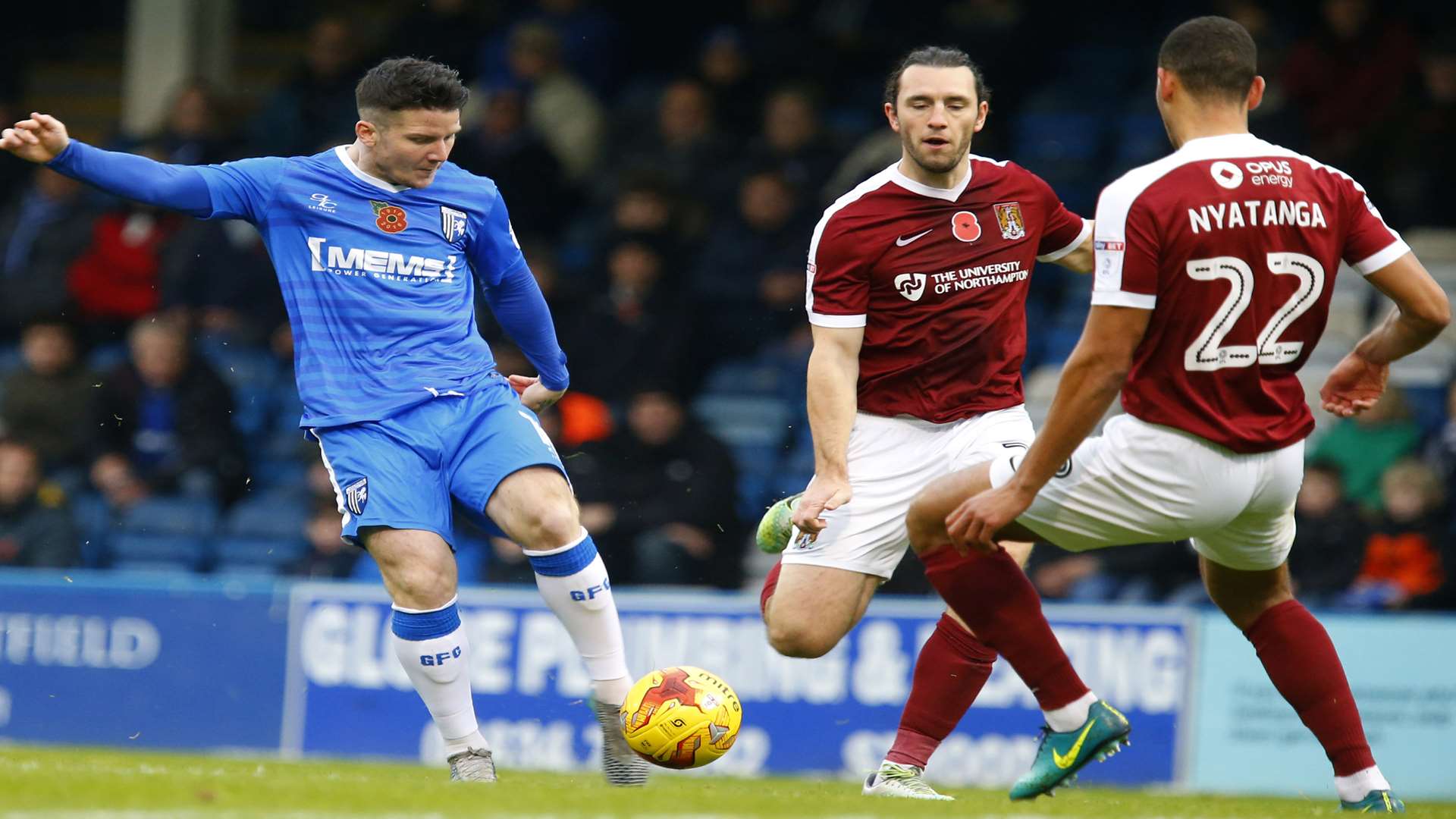 Billy Knott in action for Gillingham Picture: Andy Jones