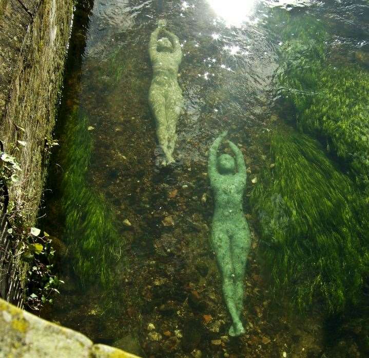 The Alluvia statues could be seen in the River Stour near the Westgate Towers in Canterbury
