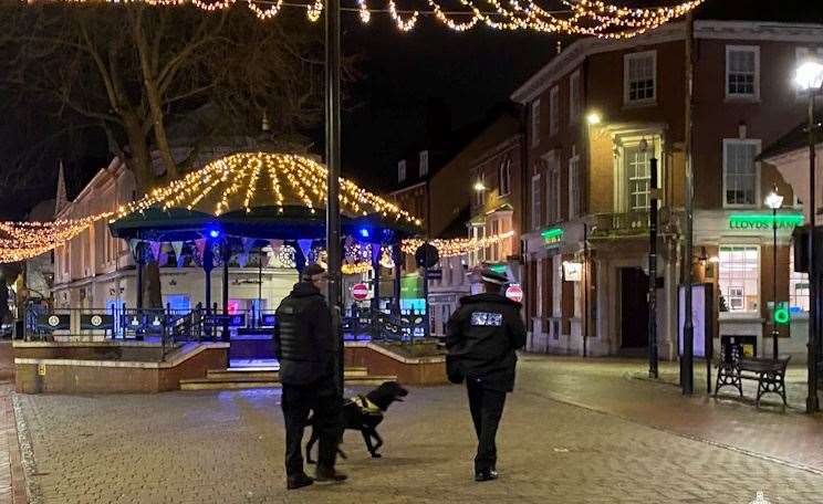 Police clamped down on drugs offences in Ashford on Friday night. Picture: Kent Police