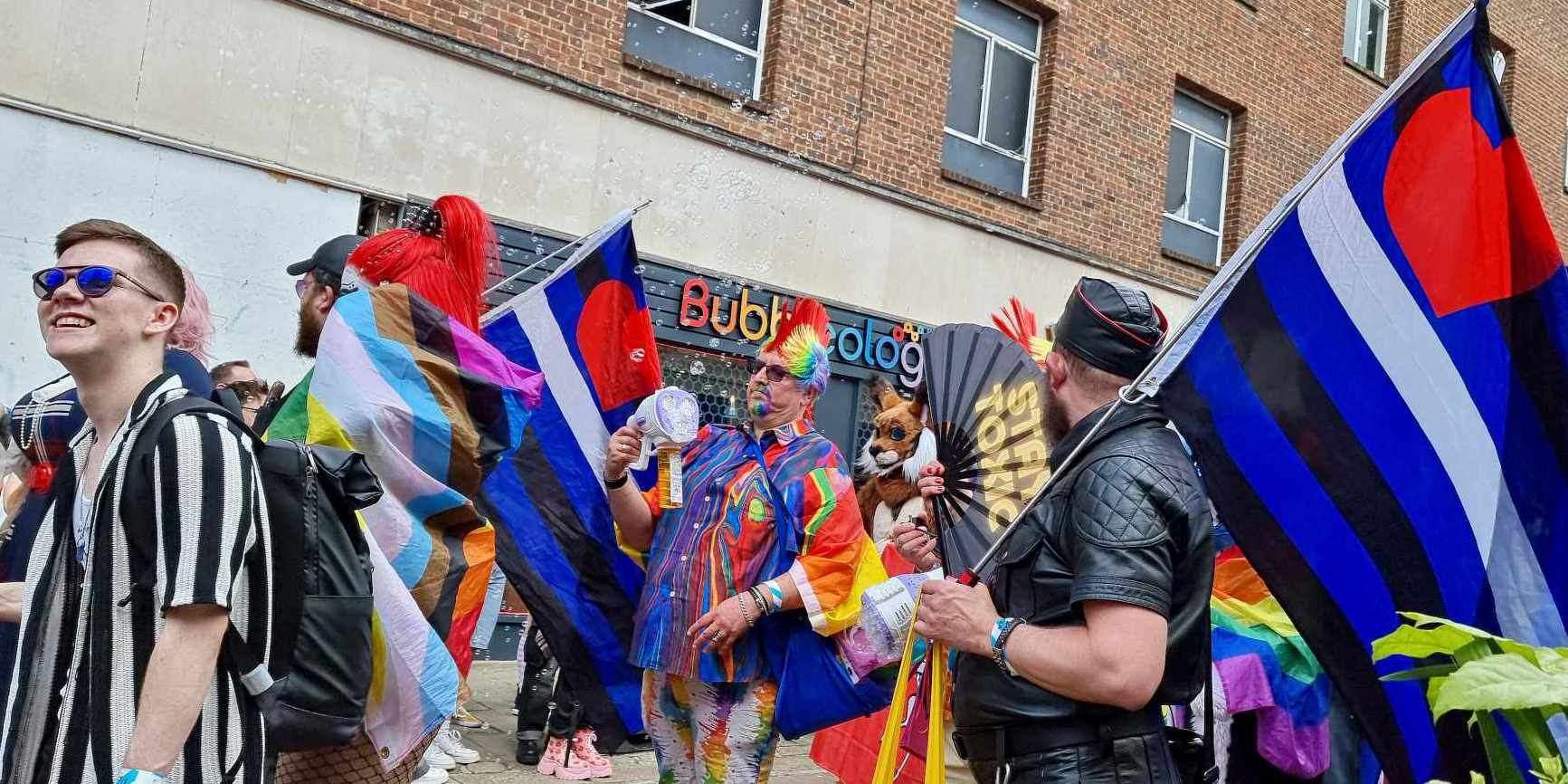 Flags were held high as the marchers made their way to Dane John Gardens to kick off Canterbury Pride