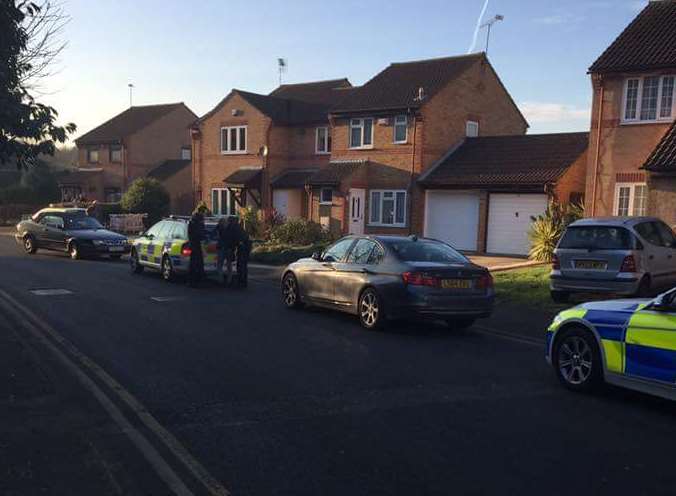 Police at the scene after the chase