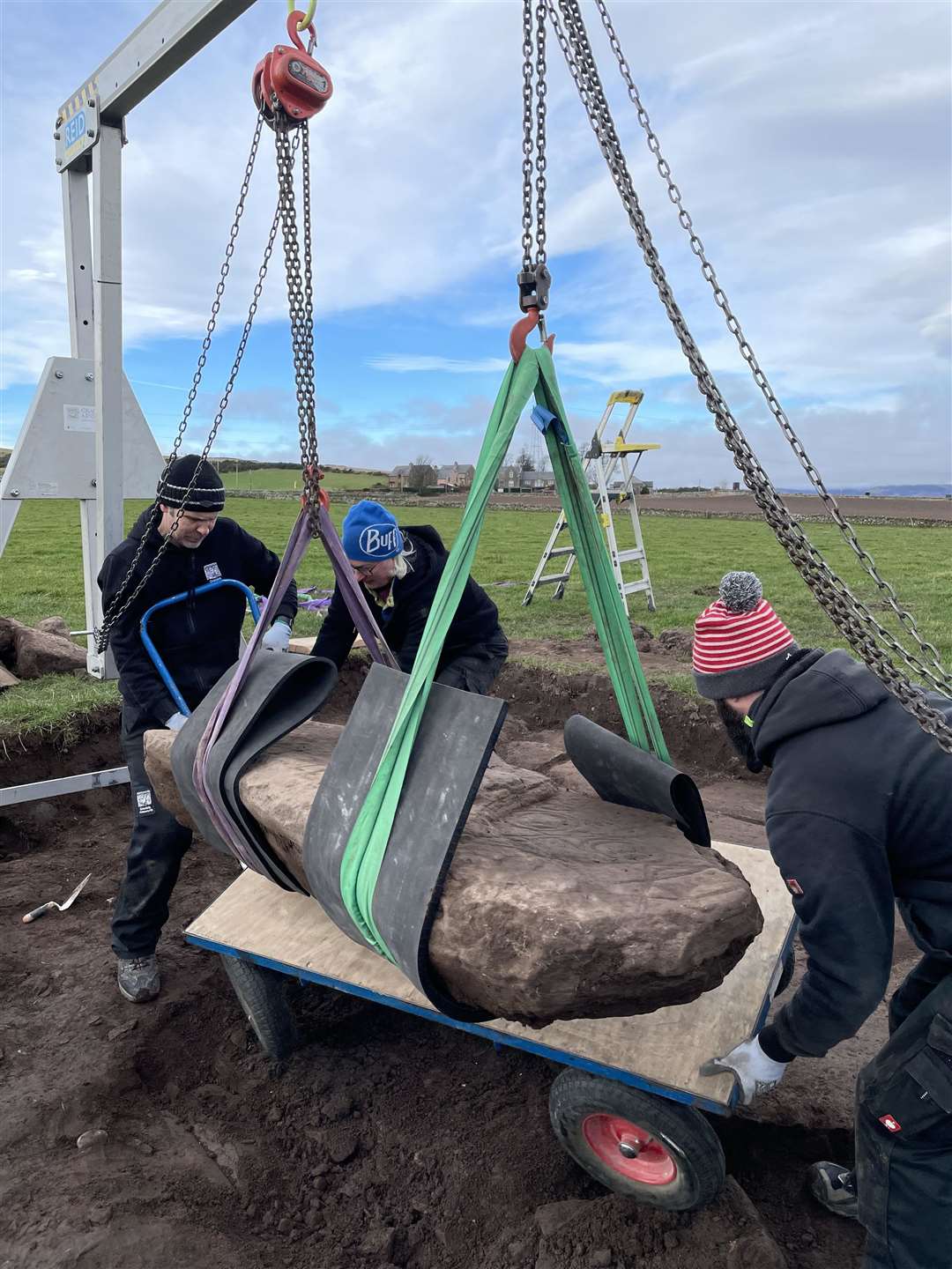 The rare Pictish symbol stone was found in a farmer’s field (University of Aberdeen/PA)