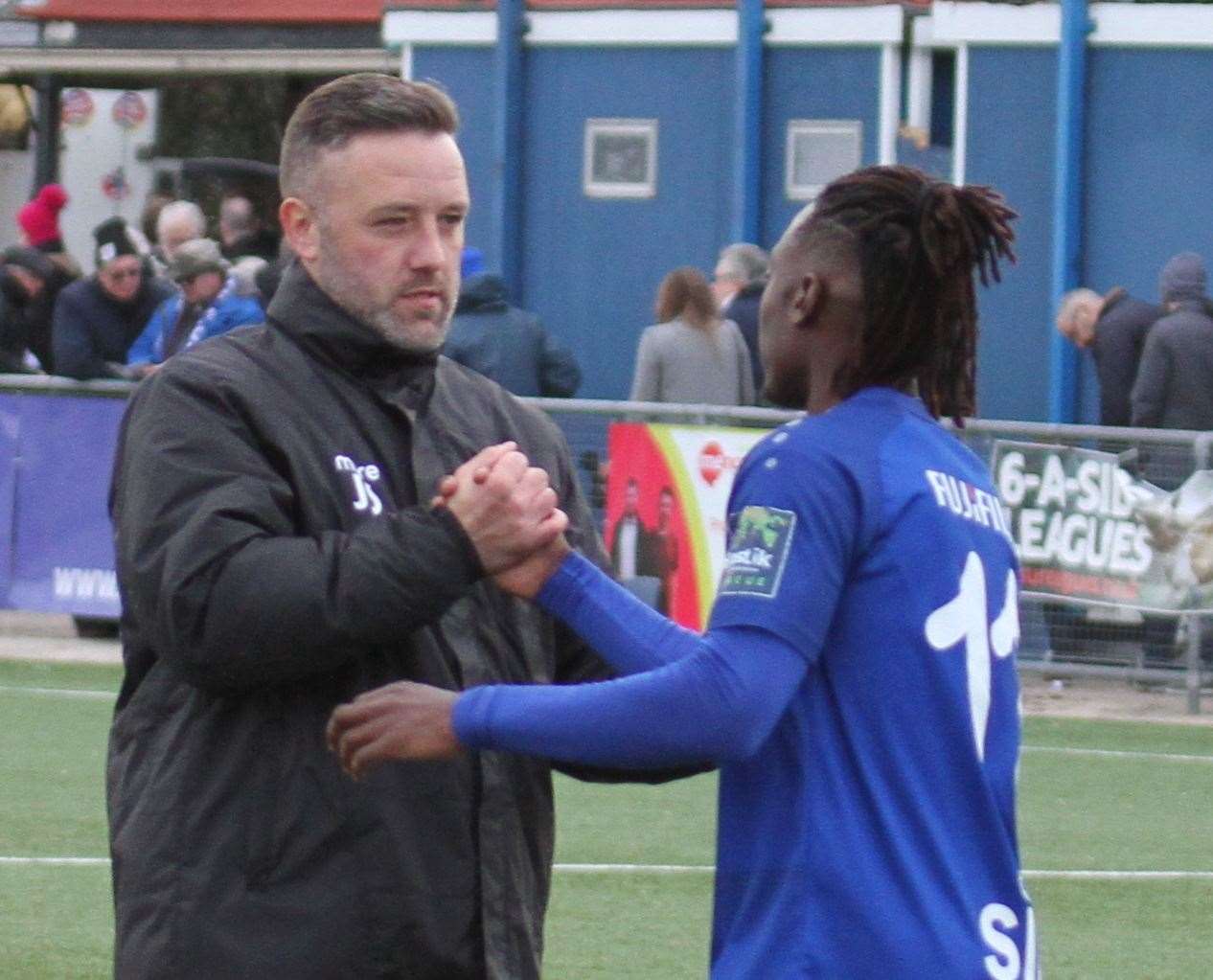 Margate manager Jay Saunders would like to bring Kadell Daniel back to Hartsdown Park Picture: Don Walker