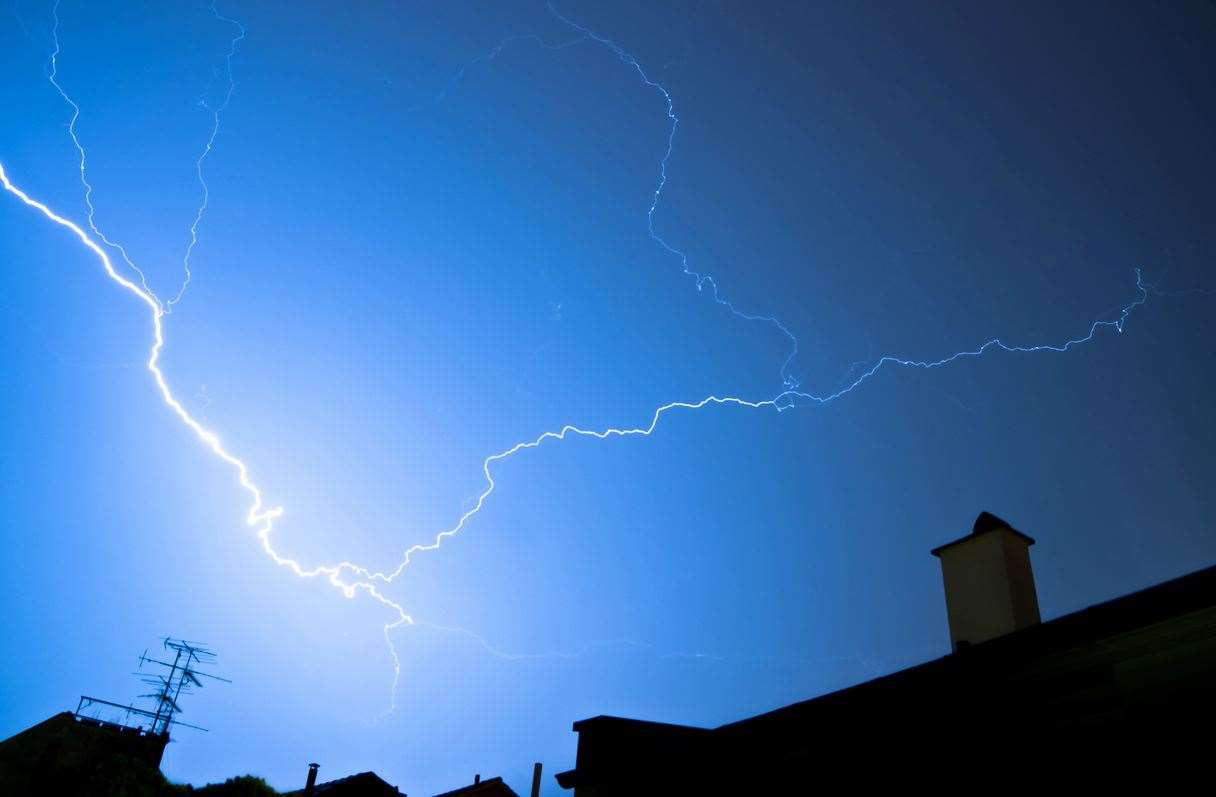 Crews believe the fire in Swanscombe was as a result of a lightning strike (stock image)