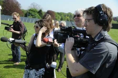 Journalists being given a tour of the site - but you can also report on the event. Picture: Matthew Walker