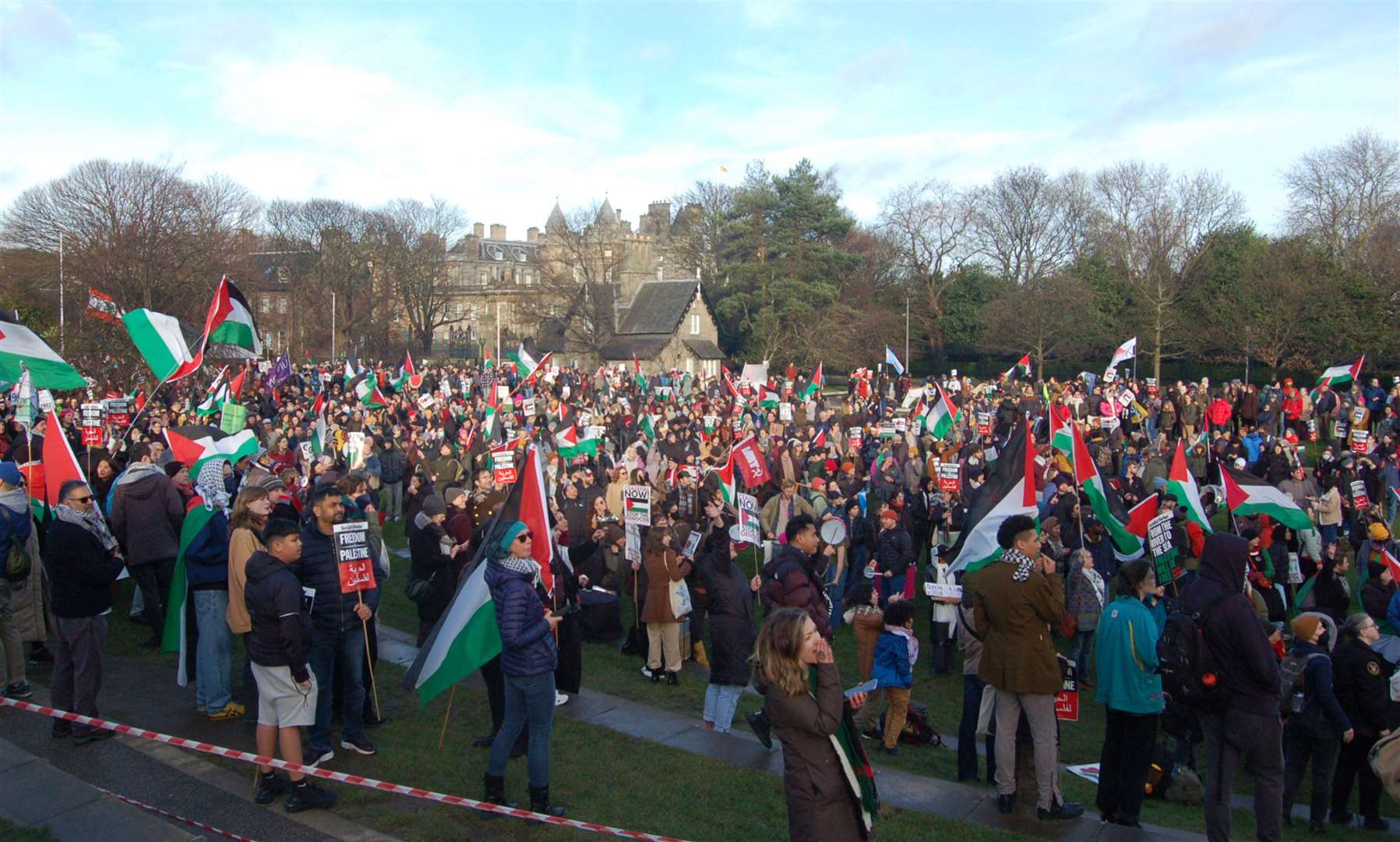 The demonstration called for an immediate ceasefire (Lauren Gilmour/PA)