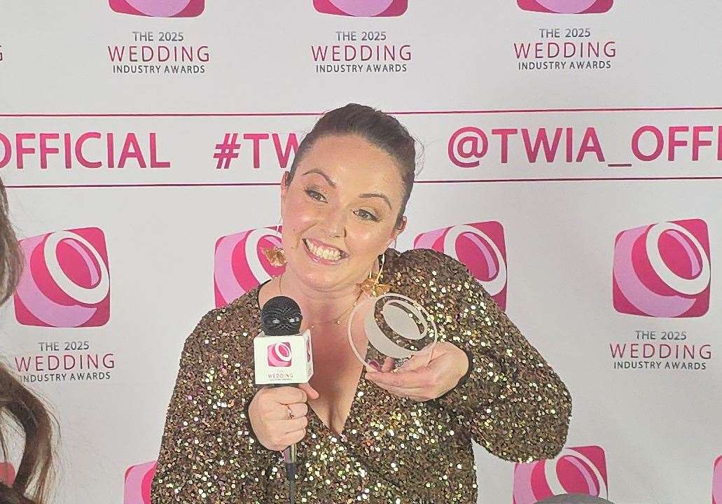 Samantha Beeny, owner of The Pretty Prep Studios, after her Southeast region win at The Wedding Industry Awards last month