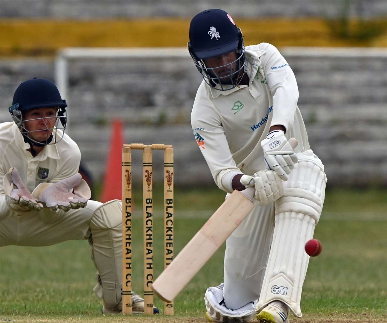 Kent's Daniel Bell-Drummond is given out LBW for Blackheath in their win over leaders Hayes. Picture: Keith Gillard