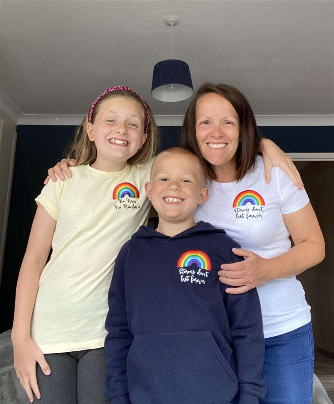 Jude Hawkridge with his mother Jo and sister Lilly (The Children’s Hospital Charity/PA)