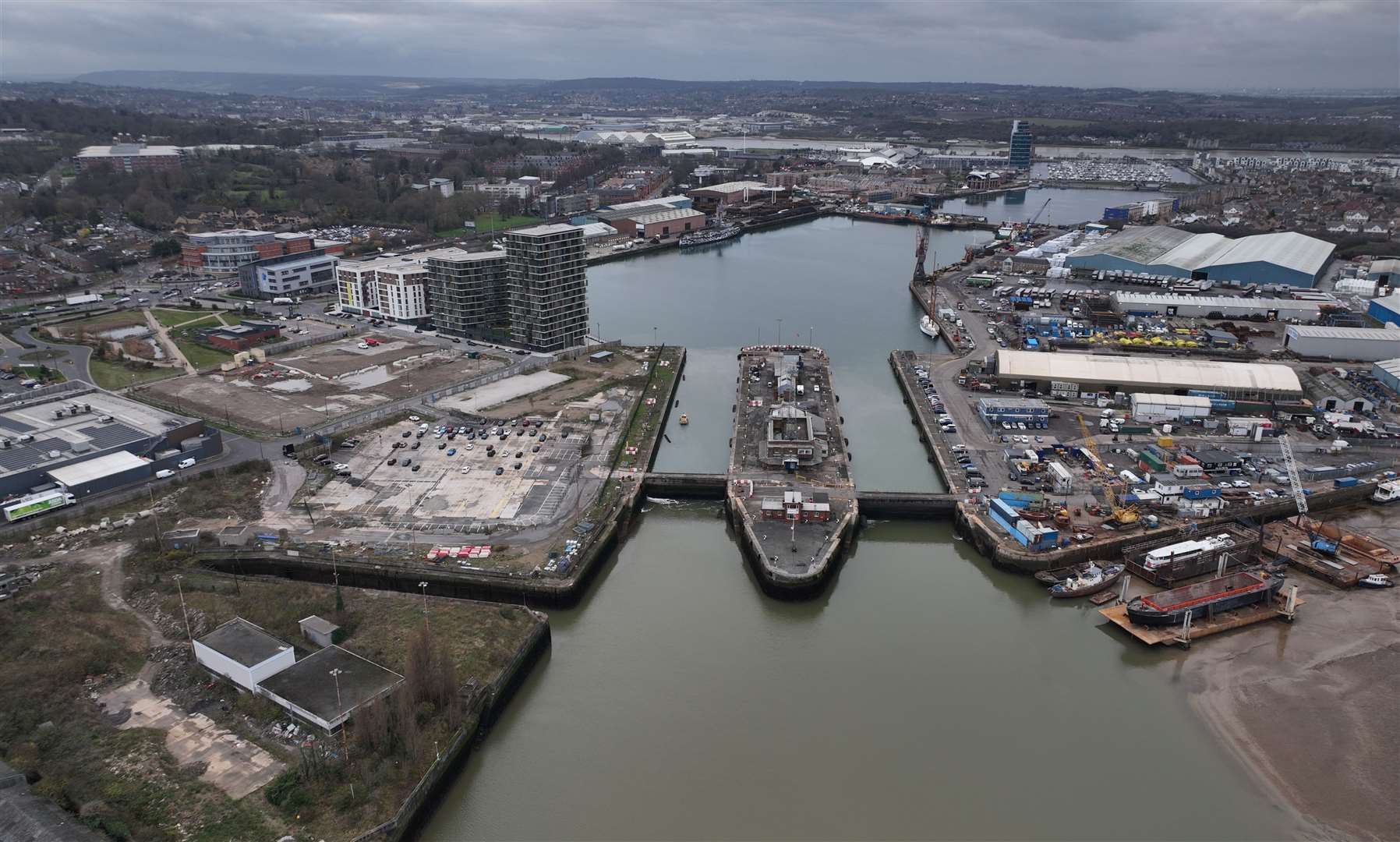 Chatham Docks and Chatham Waters which are subject to plans for redevelopment by Peel L&P. Picture: Phil Drew