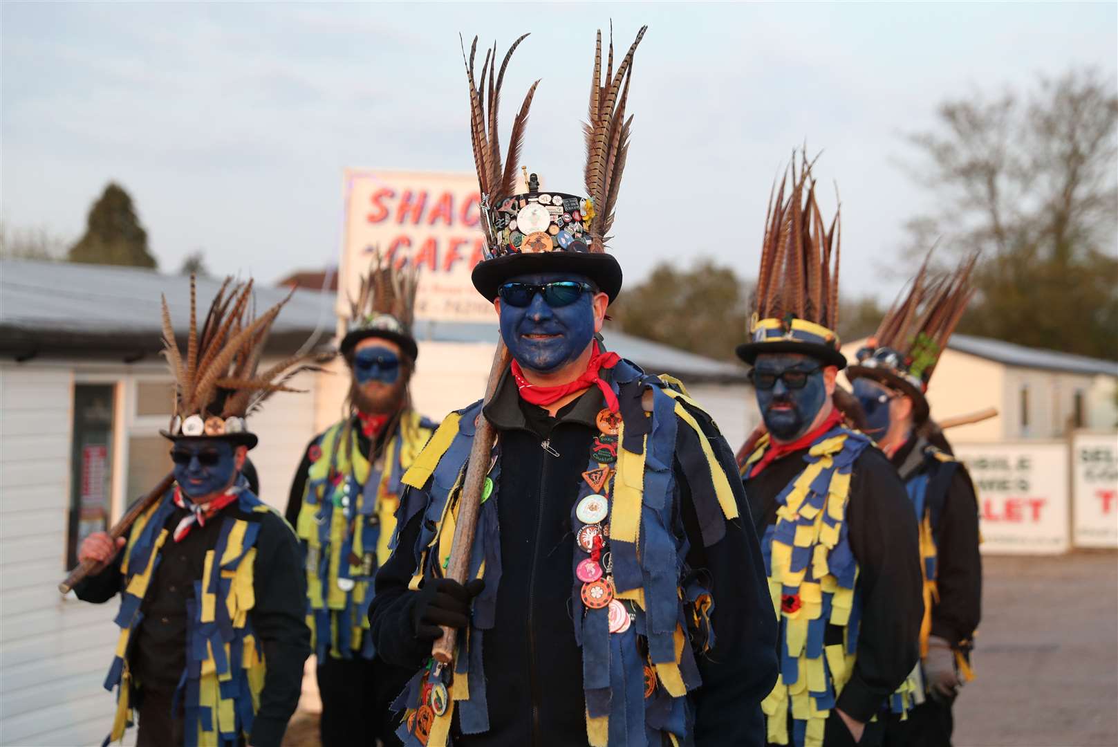 Morris dancers revived the use of black soot makeup in the 1970s (Andrew Matthews/PA)