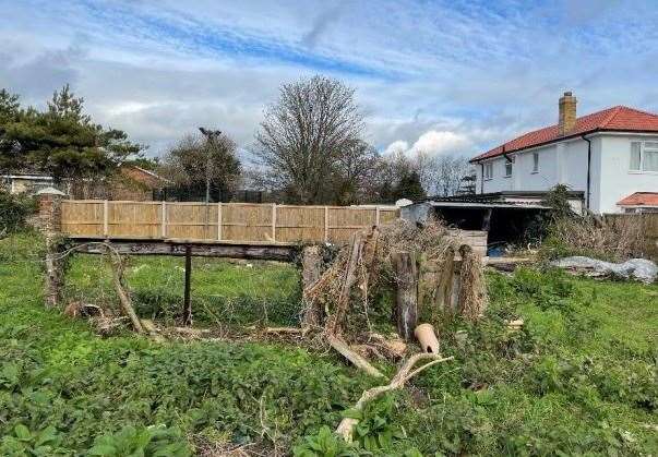 The rear garden of The Brown Jug in Broadstairs is in a bad state. Picture: Pegasus Group