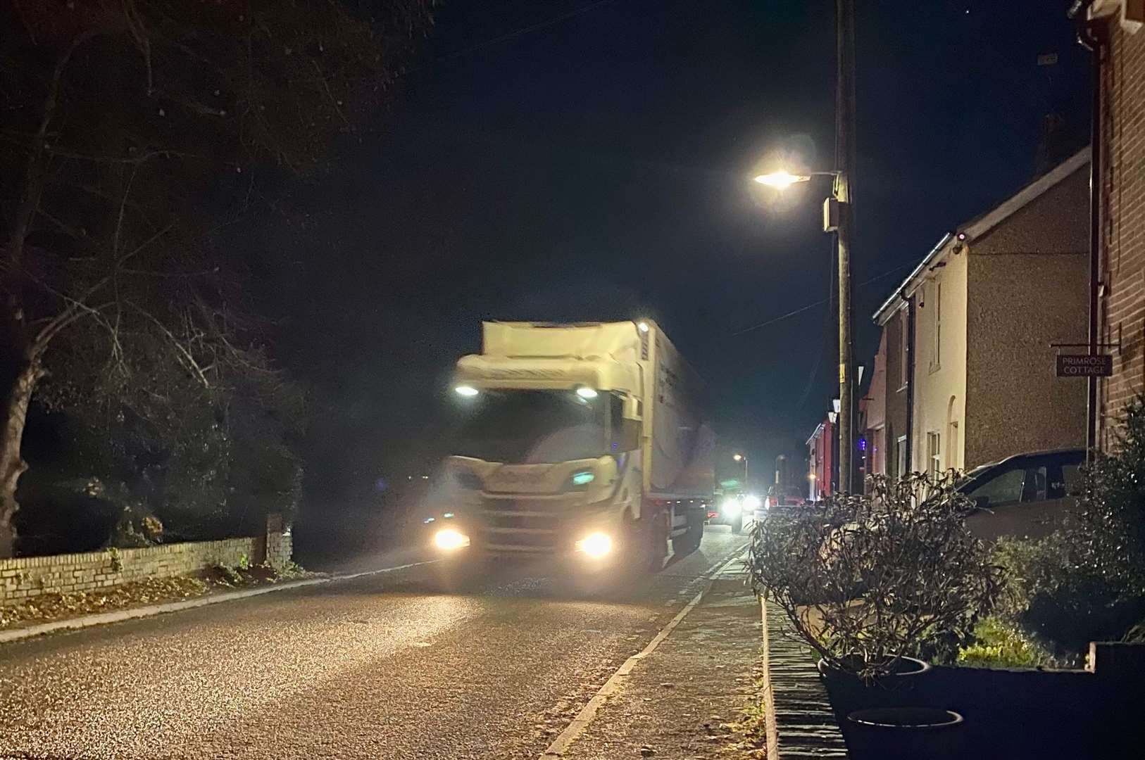 Traffic using Chestnut Street as a rat run during closures of the A249 for flyover work on the M2 junction 5 roadworks at Stockbury roundabout. Picture: Lucy Fogg