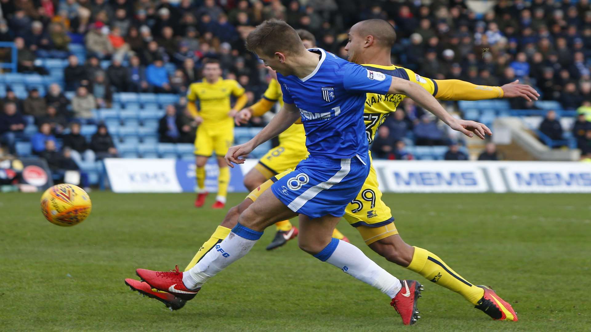 Jake Hessenthaler gets stuck in Picture: Andy Jones