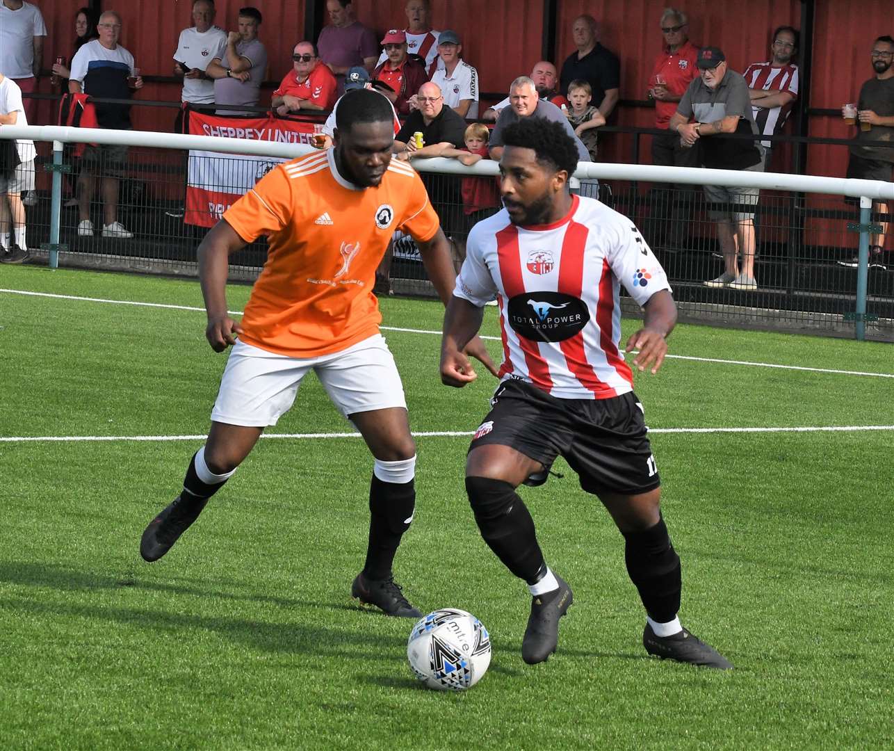 Renford Tenyue in possession for Sheppey Picture: Marc Richards