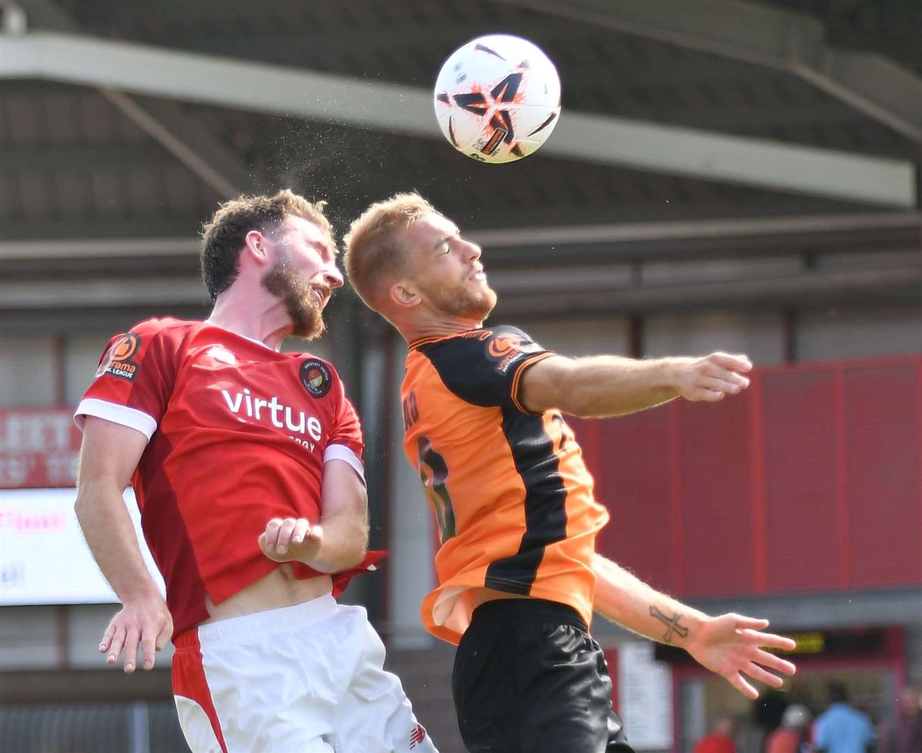 Weekend action between Ebbsfleet and Barnet from Stonebridge Road. Picture: Ed Miller/EUFC