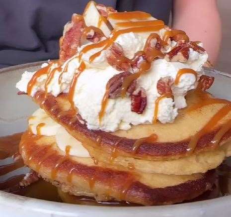 The banoffee pie pancake stack at Marleys and the restaurant’s former unit in the Old High StreetPicture: Marleys / Instagram