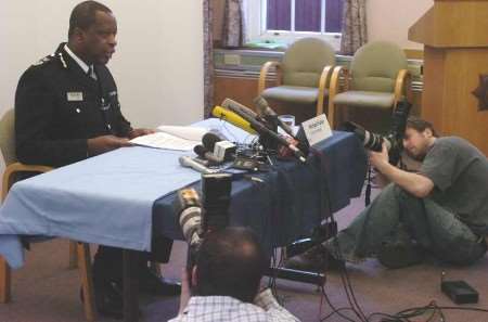 Chief Constable Mike Fuller updating the media today on developments in the investigation. Picture: ANDY PAYTON