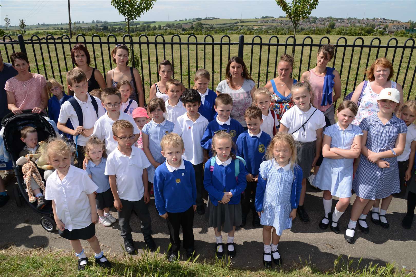 Unhappy parents and children have been unable to use the playing field due to a dispute between the council and builders at Eastchurch St Clement's School