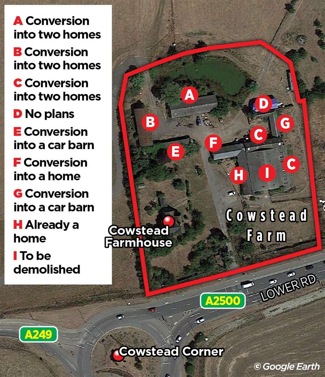 What work will be carried out at Cowstead Farm in Queenborough