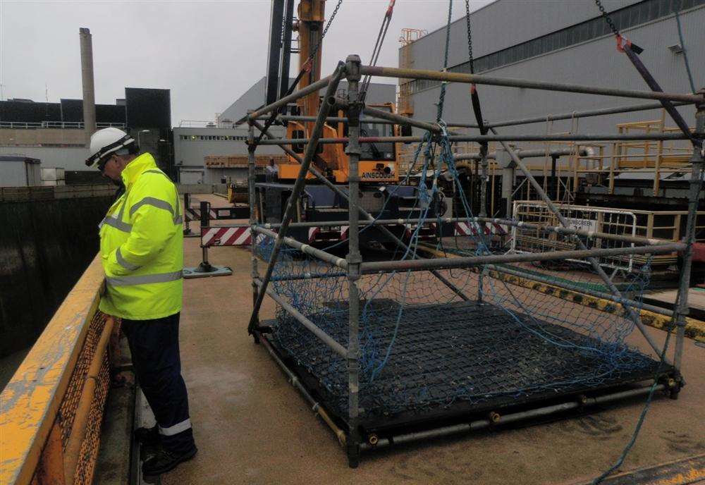 The platform at Dungeness B to rescue Davina the seal