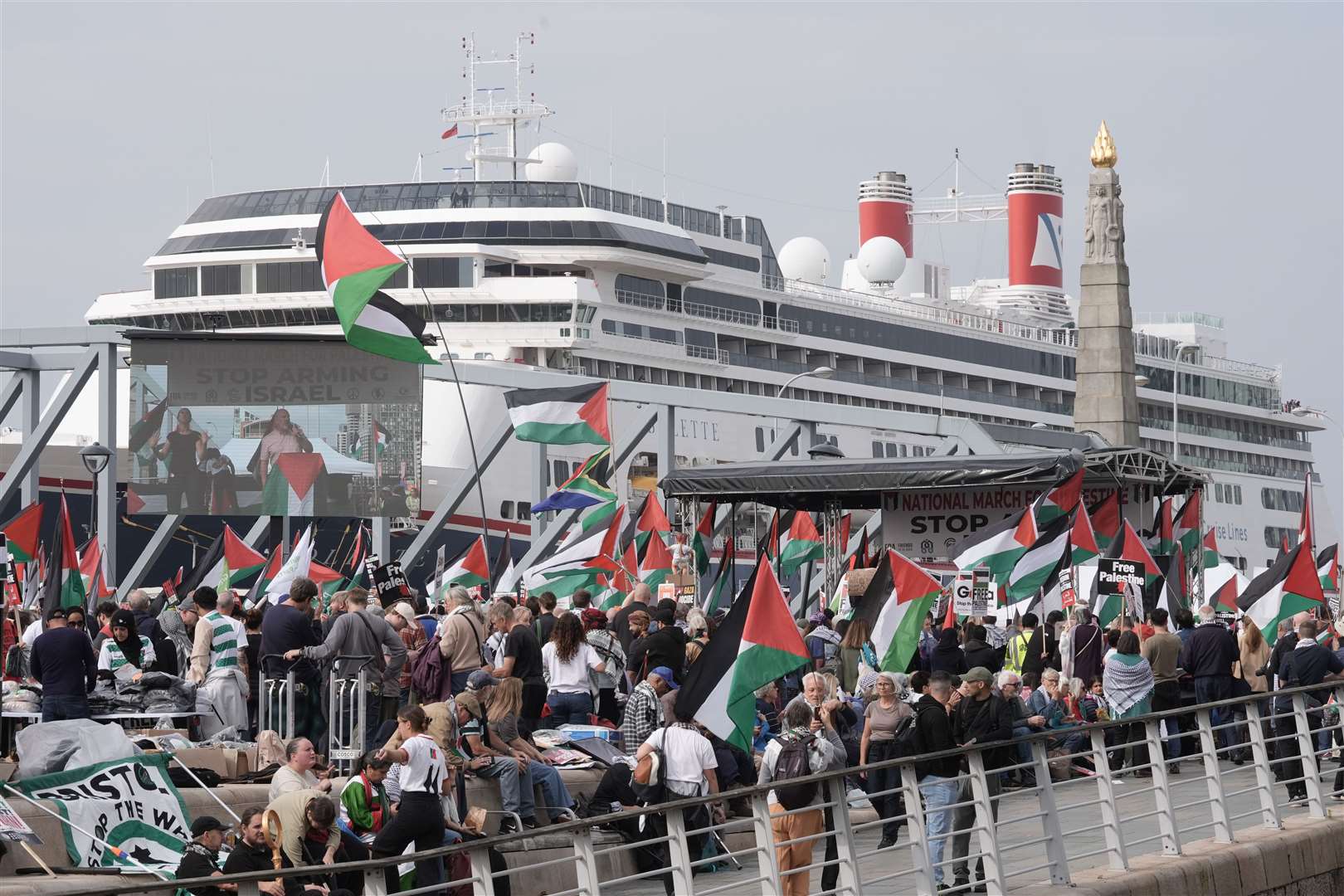 People take part in a march for Palestine in Liverpool to coincide with the Labour Party Conference. Picture date: Saturday, September 21, 2024.