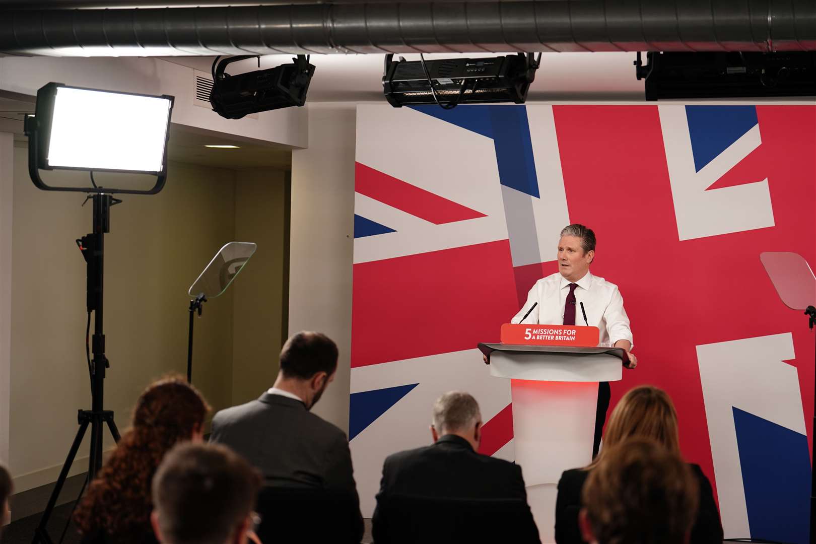 Sir Keir Starmer speaks to reporters (Jordan Pettitt/PA)