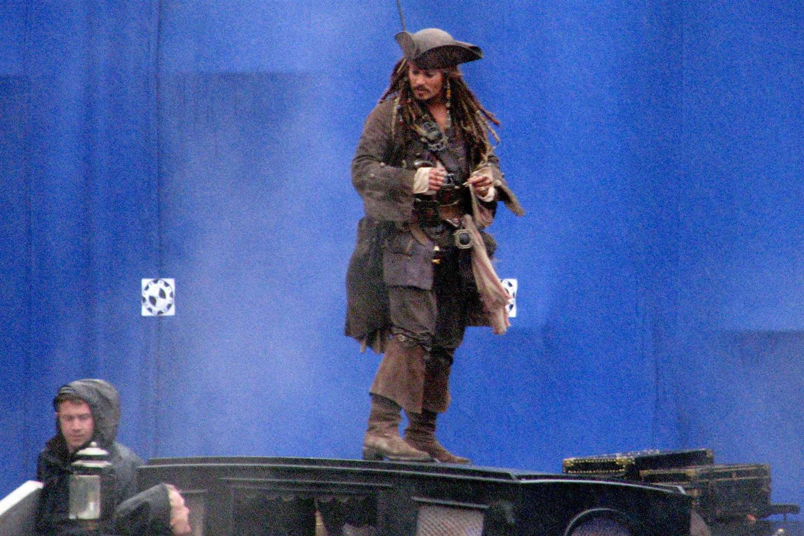 Johnny Depp on the set of a Pirates Of The Caribbean film (Dominic Lipinski/PA)