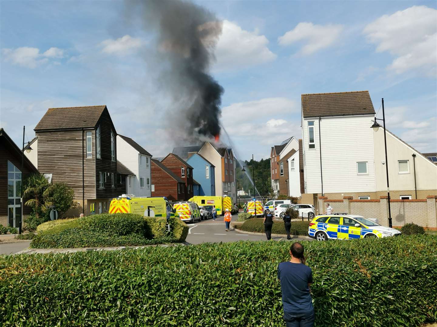 The fire ripped through the top floor flat and decimated the roof