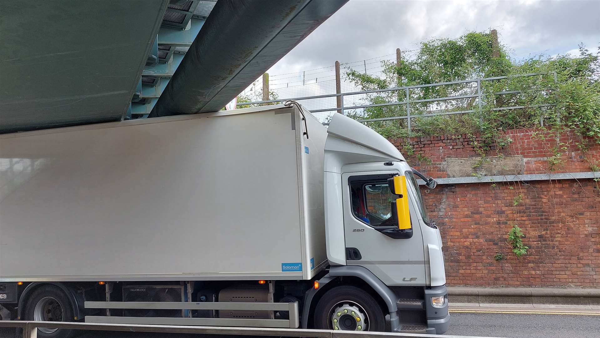 The lorry isn't the first to have got stuck in Newtown Road