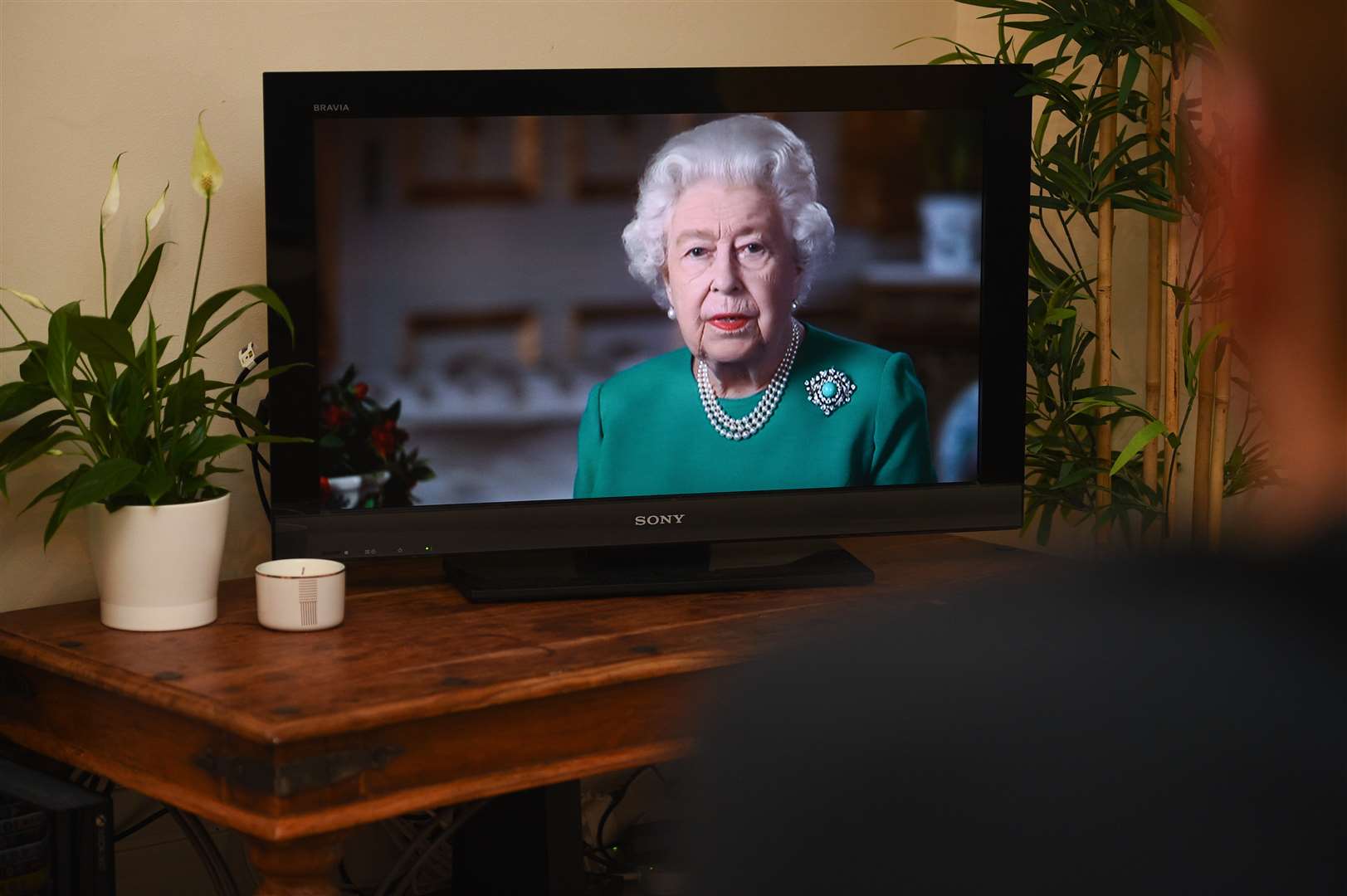 The Queen’s televised address (Kirsty O’Connor/PA)