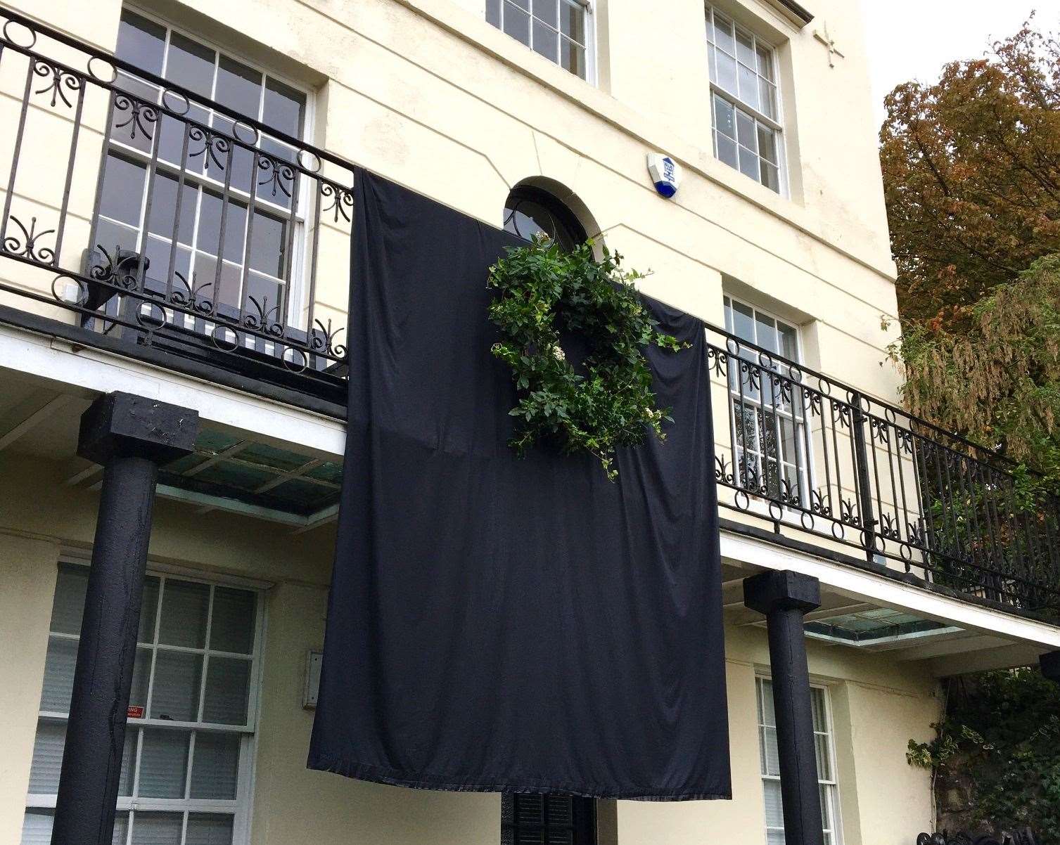 A tribute to the Queen outside Thames House in Royal Pier Road, Gravesend Photo: Daniel Curran