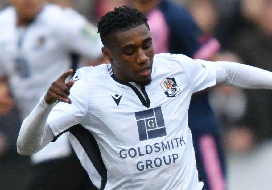 Darren McQueen - scored twice for Dartford at Welling. Picture: Keith Gillard