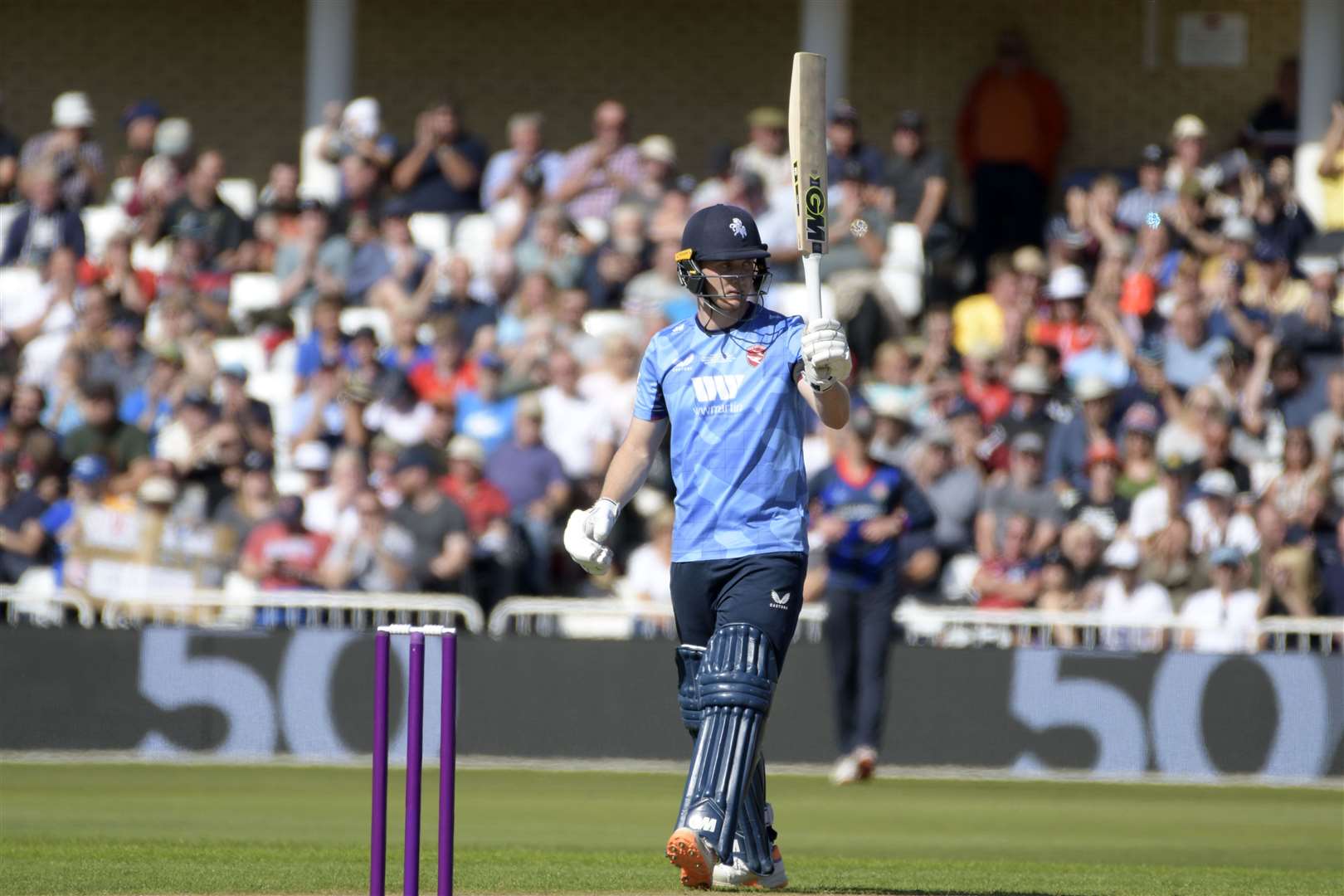 Joey Evison reaches his half-century. Picture: Barry Goodwin