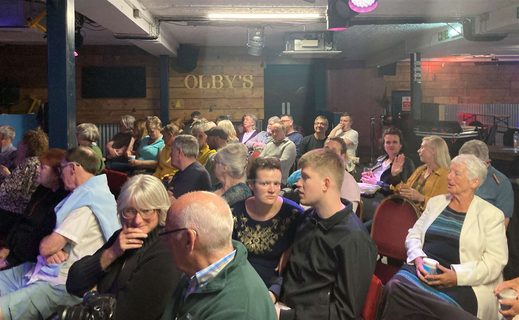 The crowd at the Margate hustings packed into the downstairs music room of Olby's