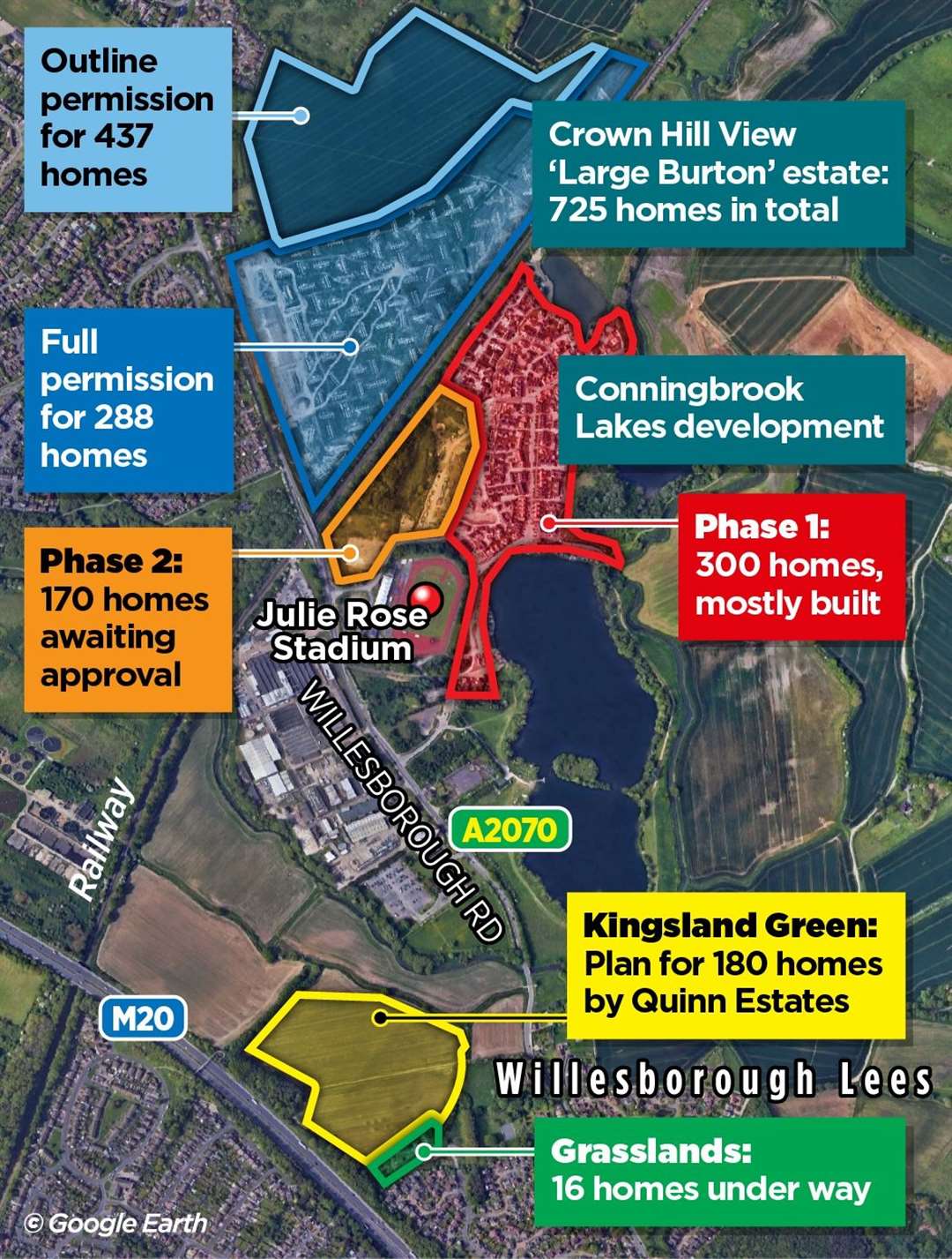 Four developments are on the cards in east Ashford across just 988 acres