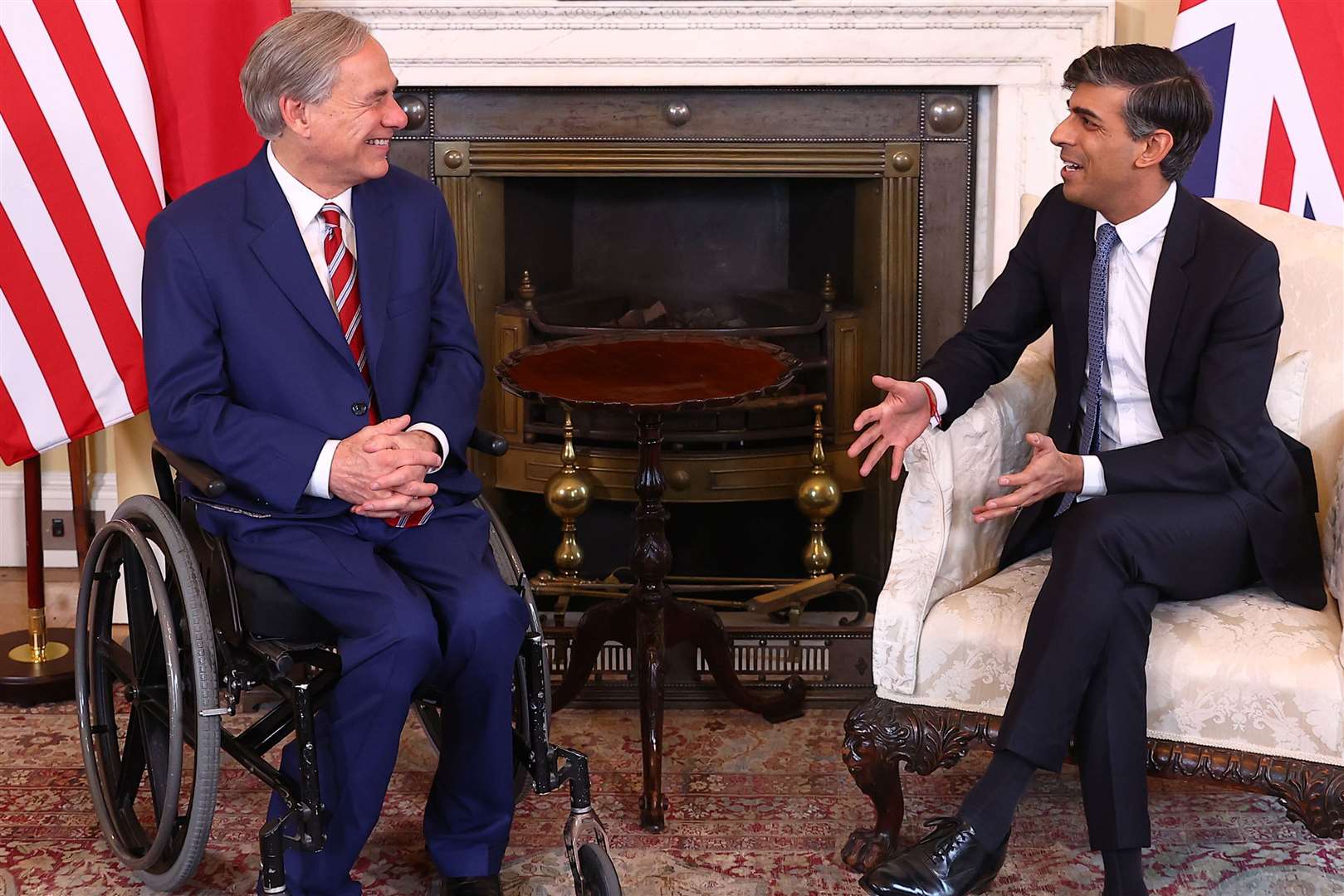 Prime Minister Rishi Sunak said it was fantastic to welcome Texas Governor Greg Abbott to Downing Street (Peter Nicholls/PA)